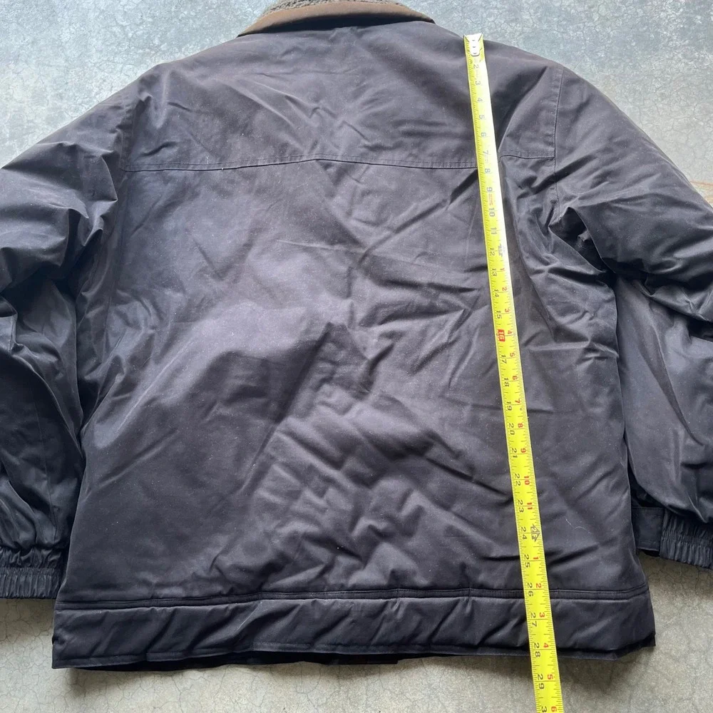 Alpine Design Mens Brown Sherpa Collar Quilted Field Jacket Coat Size L 91588